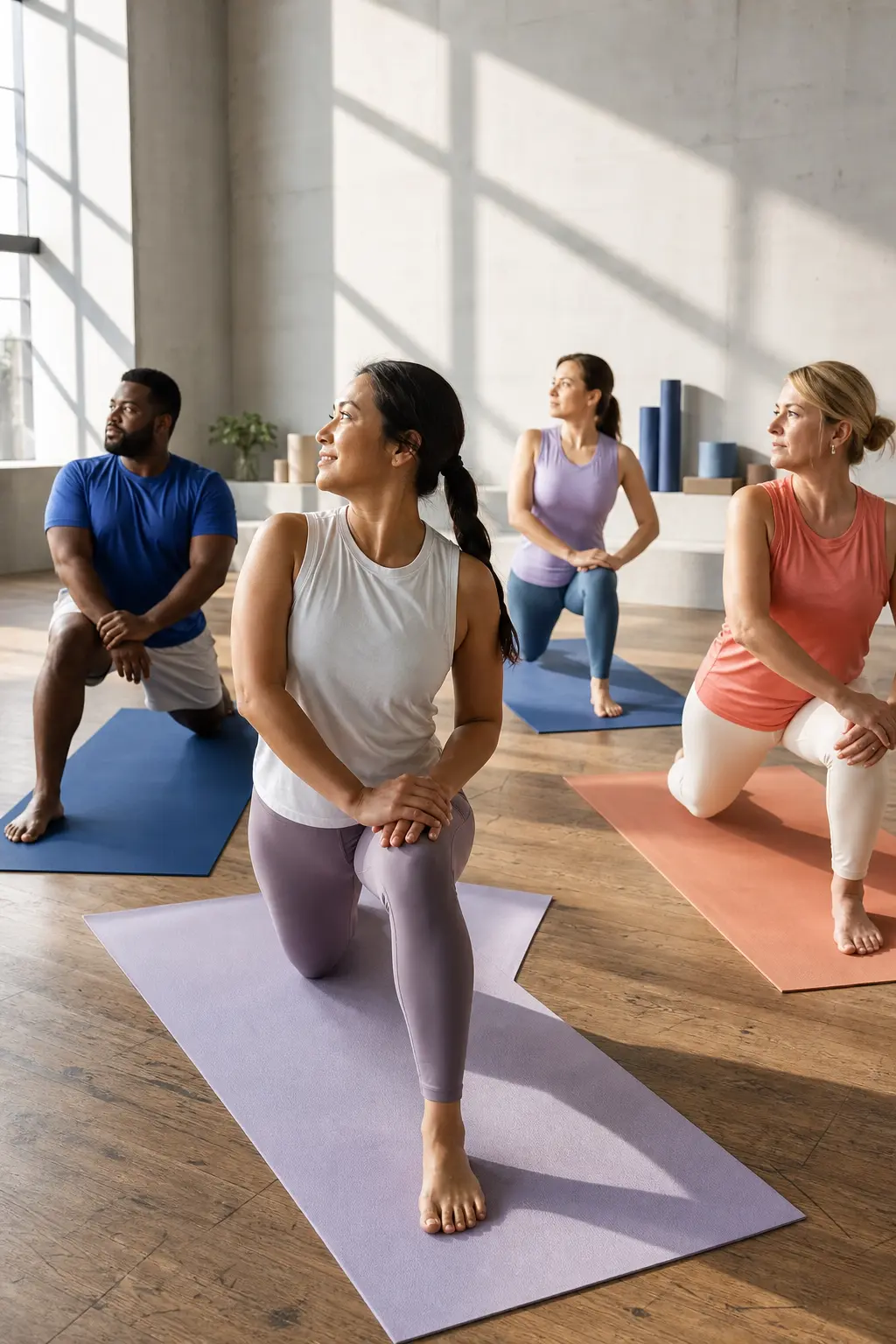 A diverse group enjoying an accessible movement class